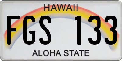 HI license plate FGS133