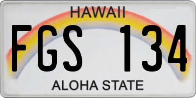 HI license plate FGS134