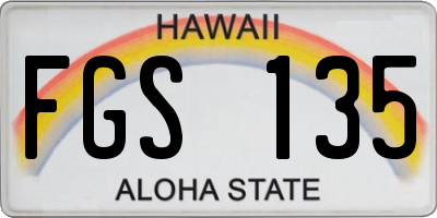 HI license plate FGS135