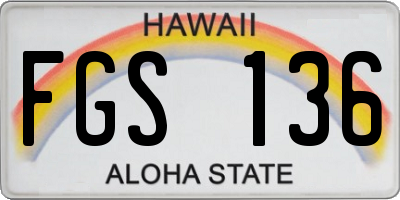 HI license plate FGS136