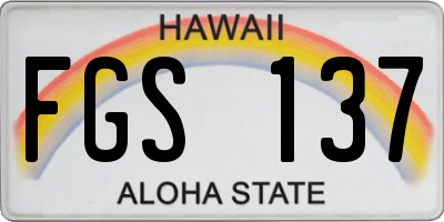 HI license plate FGS137