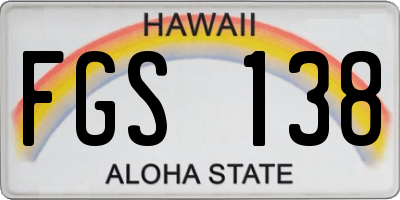 HI license plate FGS138