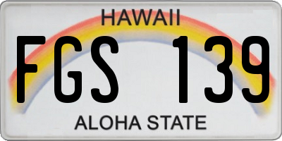 HI license plate FGS139
