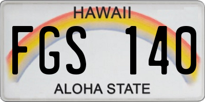 HI license plate FGS140