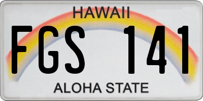 HI license plate FGS141