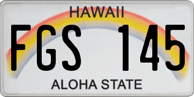 HI license plate FGS145