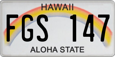 HI license plate FGS147