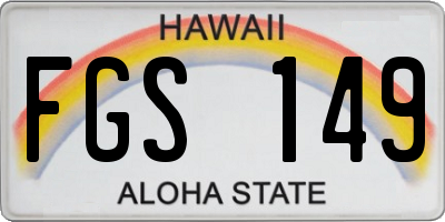HI license plate FGS149