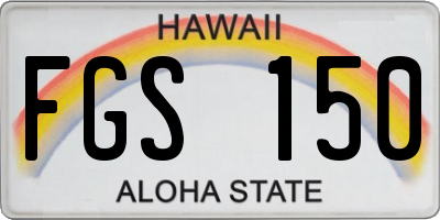 HI license plate FGS150
