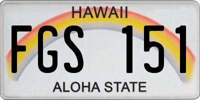 HI license plate FGS151