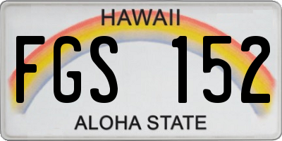 HI license plate FGS152