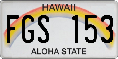 HI license plate FGS153