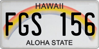 HI license plate FGS156