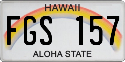 HI license plate FGS157
