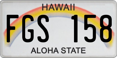 HI license plate FGS158