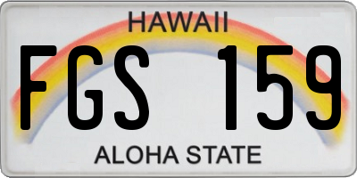HI license plate FGS159