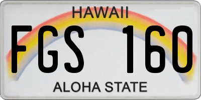 HI license plate FGS160