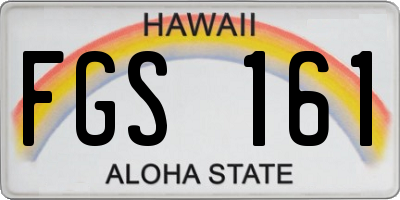 HI license plate FGS161