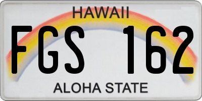 HI license plate FGS162