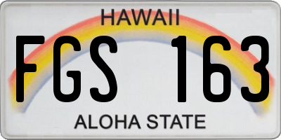 HI license plate FGS163