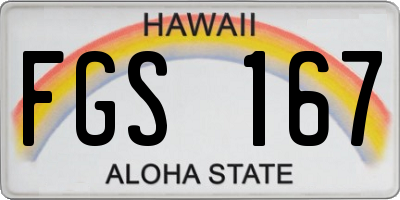 HI license plate FGS167