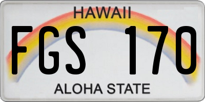 HI license plate FGS170