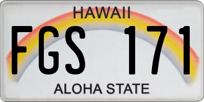 HI license plate FGS171