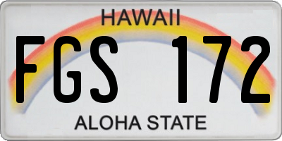 HI license plate FGS172