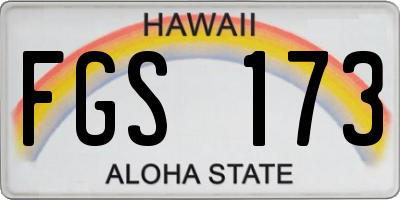 HI license plate FGS173