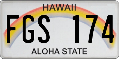HI license plate FGS174