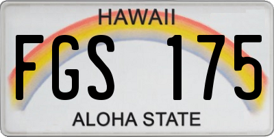 HI license plate FGS175