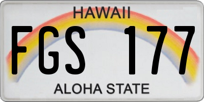 HI license plate FGS177
