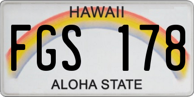 HI license plate FGS178