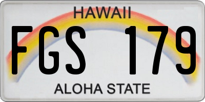 HI license plate FGS179