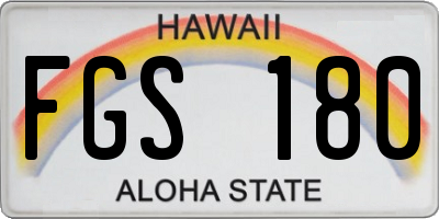 HI license plate FGS180