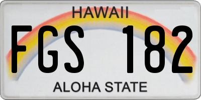 HI license plate FGS182