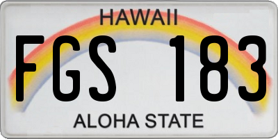 HI license plate FGS183