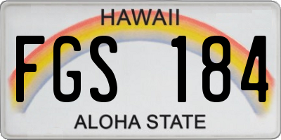 HI license plate FGS184