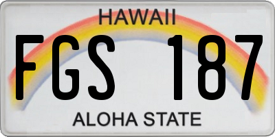 HI license plate FGS187