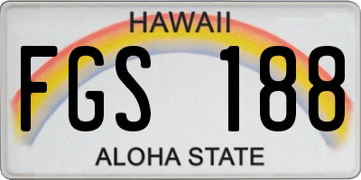 HI license plate FGS188