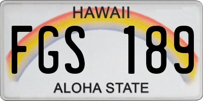 HI license plate FGS189