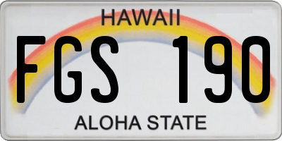 HI license plate FGS190