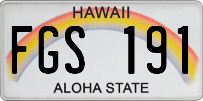 HI license plate FGS191