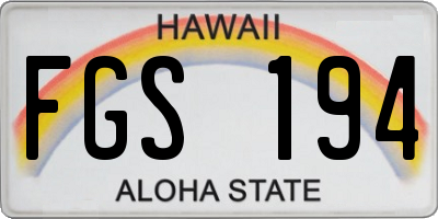 HI license plate FGS194