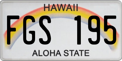 HI license plate FGS195