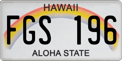 HI license plate FGS196