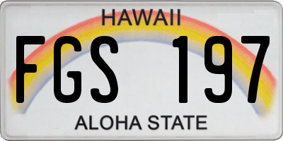 HI license plate FGS197
