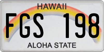 HI license plate FGS198