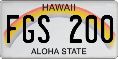 HI license plate FGS200