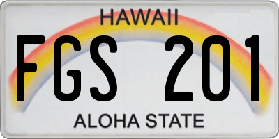 HI license plate FGS201